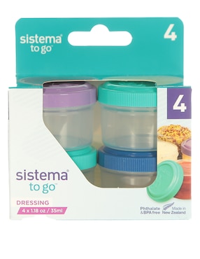 Set contenedores Sistema To Go de plástico 4 piezas