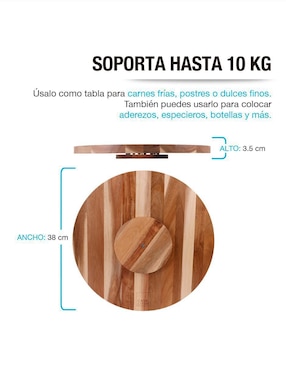 Botanero Casa Litus Giratorio Madera Acacia Bamboo de Madera