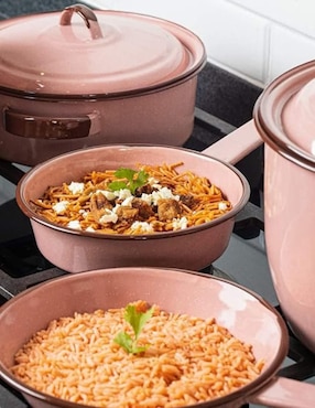 Batería de cocina Cinsa Rubi de acero vitrificado antiadherente convencional 11 piezas