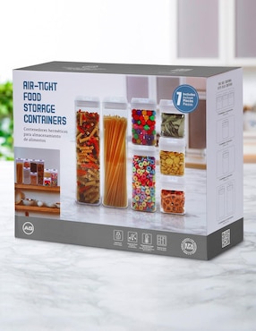 Frasco de almacenamiento Ag Box Tapa Negra de plástico