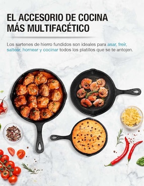 Set de sartenes Casa Litus de hierro fundido 3 piezas