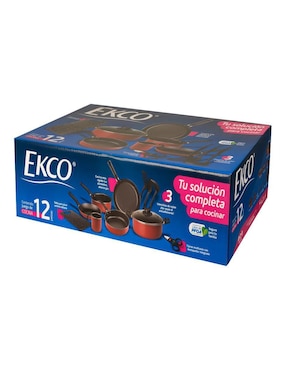 Batería de cocina Ekco 58500 de aluminio antiadherente 12 piezas
