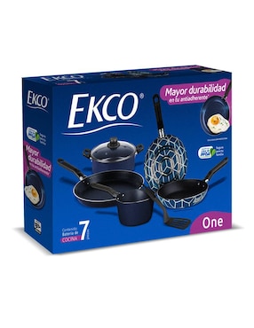 Batería de cocina Ekco de aluminio antiadherente sin PFOA 7 piezas