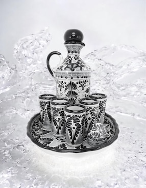 Set vaso Doble Pack Zvezda Talavera Tequilero con 8 piezas