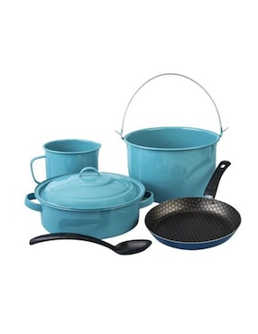 Batería de cocina Cinsa Sabinas de acero vitrificado antiadherente convencional 6 piezas