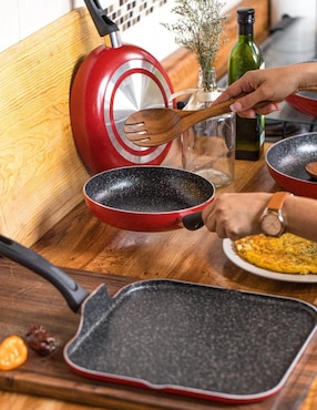 Set de sartenes Cinsa Experta Roca de aluminio 3 piezas