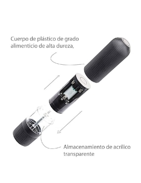 Molino para sal Kadabrah de acero inoxidable
