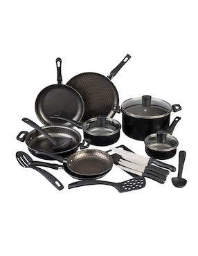 Batería de cocina Cinsa Línea Ahorrador de aluminio antiadherente thermocell 21 piezas
