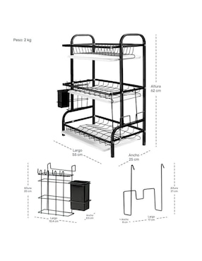 Escurridor de trastes Houzer de acero inoxidable