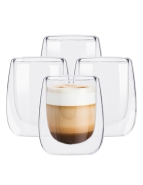Set vaso Doble Pack Magma Life de vidrio con 4 piezas