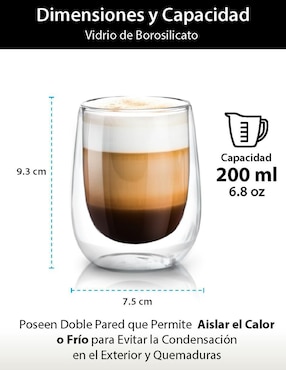 Set vaso Doble Pack Magma Life de vidrio con 4 piezas
