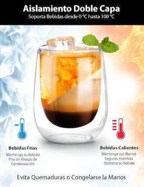 Set vaso Doble Pack Magma Life de vidrio con 4 piezas