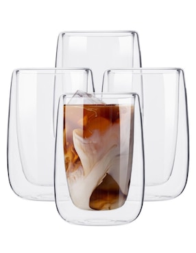 Set vaso Doble Pack Magma Life de vidrio con 4 piezas