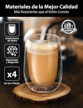 Set vaso Doble Pack Magma Life de vidrio con 4 piezas