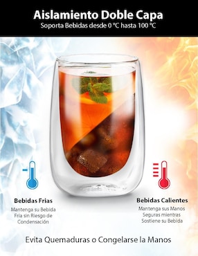 Set vaso Doble Pack Magma Life de vidrio con 4 piezas