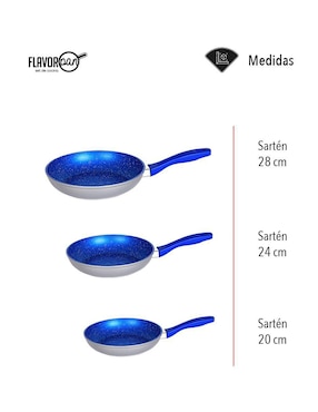 Set de sartenes Flavor Pan de hierro 3 piezas