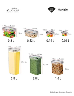 Set contenedores Ecocinare 42 piezas