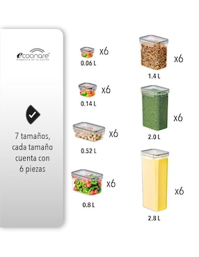 Set contenedores Ecocinare 42 piezas