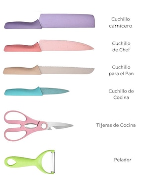Set de cuchillos utilitario Gadgets & Fun  6 piezas