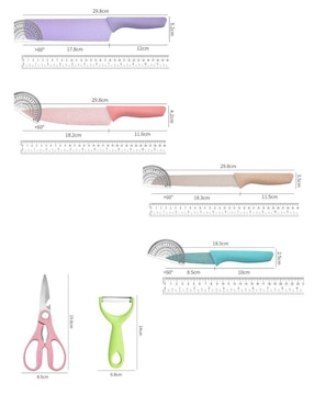 Set de cuchillos utilitario Gadgets & Fun  6 piezas