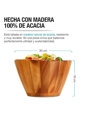 Ensaladera Casa Litus artesanal de madera