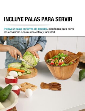 Ensaladera Casa Litus artesanal de madera