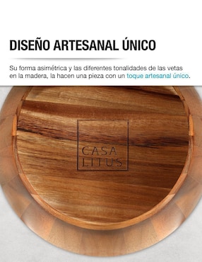 Ensaladera Casa Litus artesanal de madera