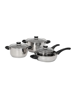 Batería de cocina Colorhome Colorinox7b de acero antiadherente convencional 7 piezas