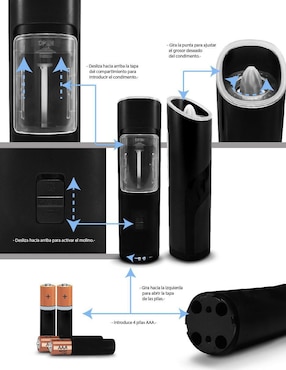 Molino para pimienta Idea Nuova de acero inoxidable