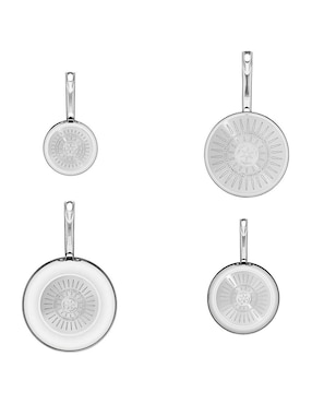 Batería de cocina T-Fal de acero inoxidable antiadherente titanio 6 piezas