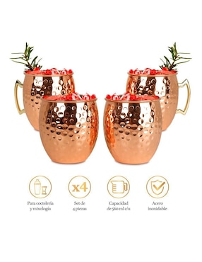 Coctelera Whiskey Town de acero inoxidable