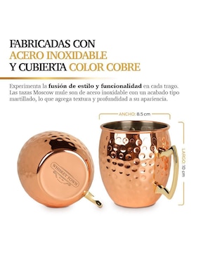 Coctelera Whiskey Town de acero inoxidable