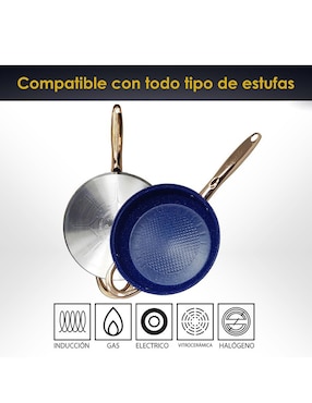 Batería de cocina Aquila Siberia de acero inoxidable antiadherente convencional 12 piezas