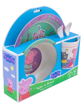 Vajilla cerrada Regalos Siglo Xxi peppa pig de bambú