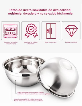 Set bowl Aquila JE3993 7 piezas de acero inoxidable