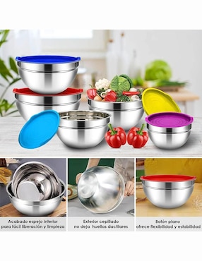 Set bowl Aquila JE3993 7 piezas de acero inoxidable