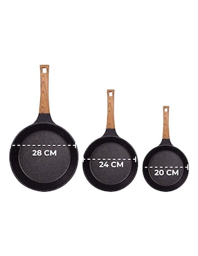 Set de sartenes Queen Sense de mármol 3 piezas