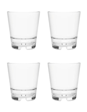 Vaso Old Fashion Tossware Diamante De Tritán Con 4 Piezas