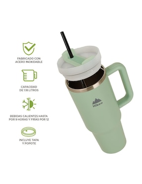 Termo doble pared Hikeo de acero inoxidable con tapa a prueba de derrame 1.2 L