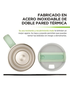 Termo doble pared Hikeo de acero inoxidable con tapa a prueba de derrame 1.2 L