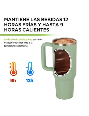 Termo doble pared Hikeo de acero inoxidable con tapa a prueba de derrame 1.2 L