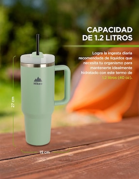 Termo doble pared Hikeo de acero inoxidable con tapa a prueba de derrame 1.2 L