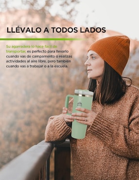 Termo doble pared Hikeo de acero inoxidable con tapa a prueba de derrame 1.2 L