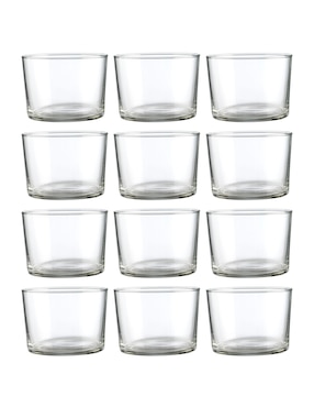 Set vaso Doble Pack Vicrila Sidra Mini de cristal templado con 12 piezas