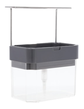 Dosificador jabón con portaesponjas Metaltex de plástico