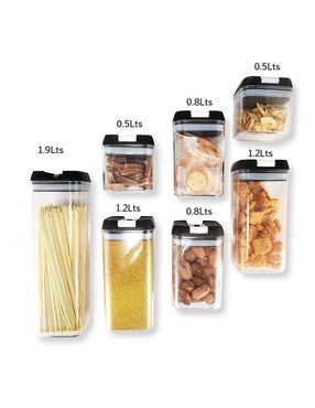 Set contenedores Genérica Kitchenes de plástico 7 piezas