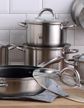 Batería de cocina Bergner de acero inoxidable 12 piezas
