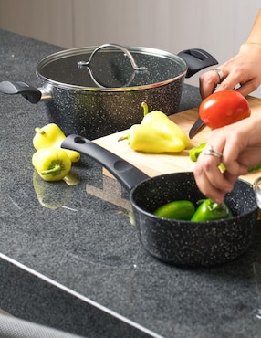 Batería de cocina Cinsa Forta Roca de aluminio anodizado antiadherente sin PFOA 5 piezas