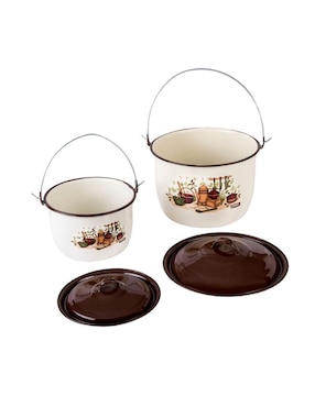 Batería de cocina Cinsa Armonía de acero vitrificado antiadherente convencional 14 piezas