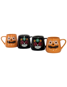 Set de tazas clásicas Crown Baccara Halloween 4 piezas